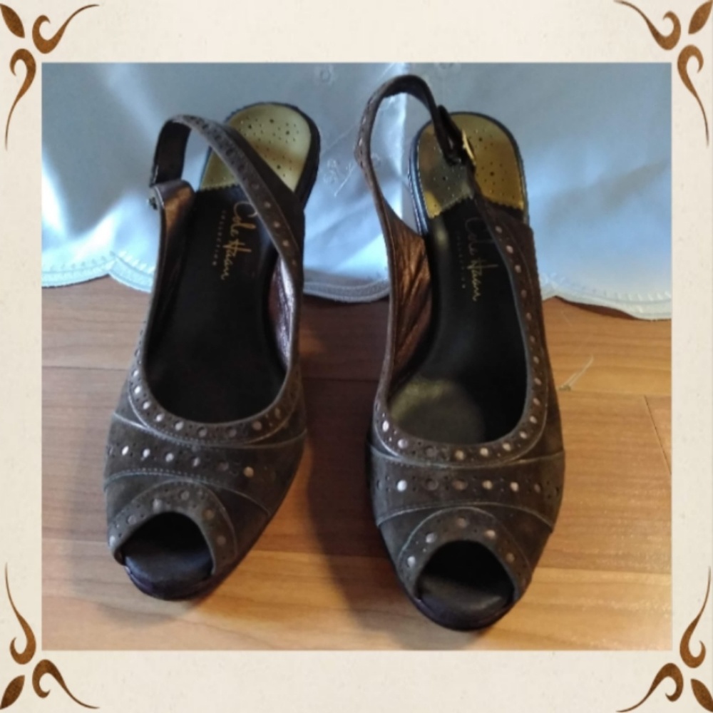 Cole Haan Brown Suede Wedges